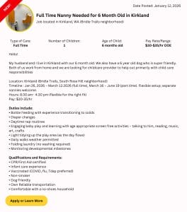kirkland nanny
